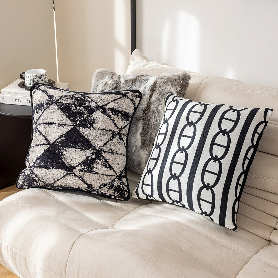 Luxurious decorative pillow made of faux fur