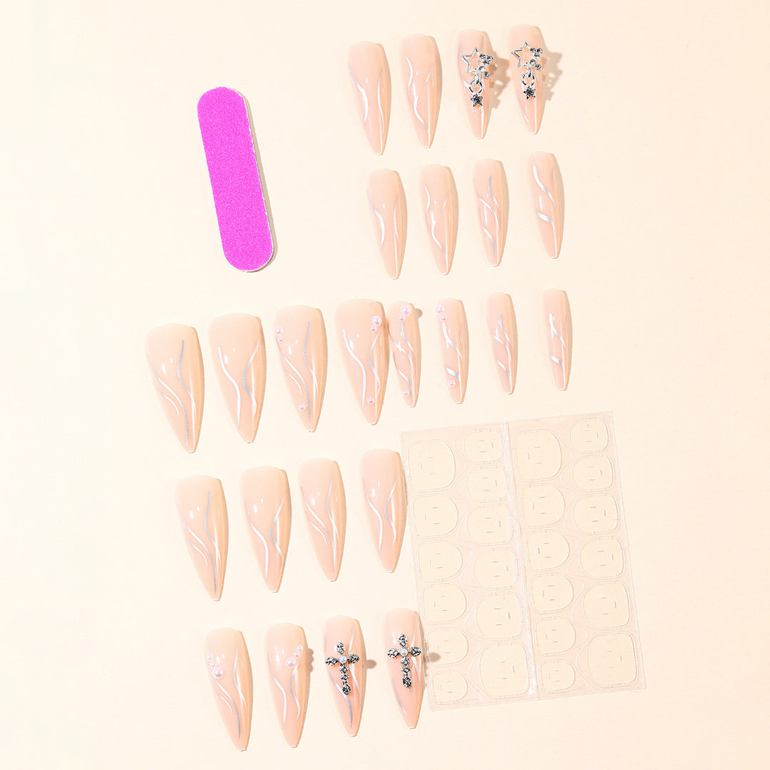 Stiletto Acrylic Nail Art Extensions with Decorative Accents Stornfield
