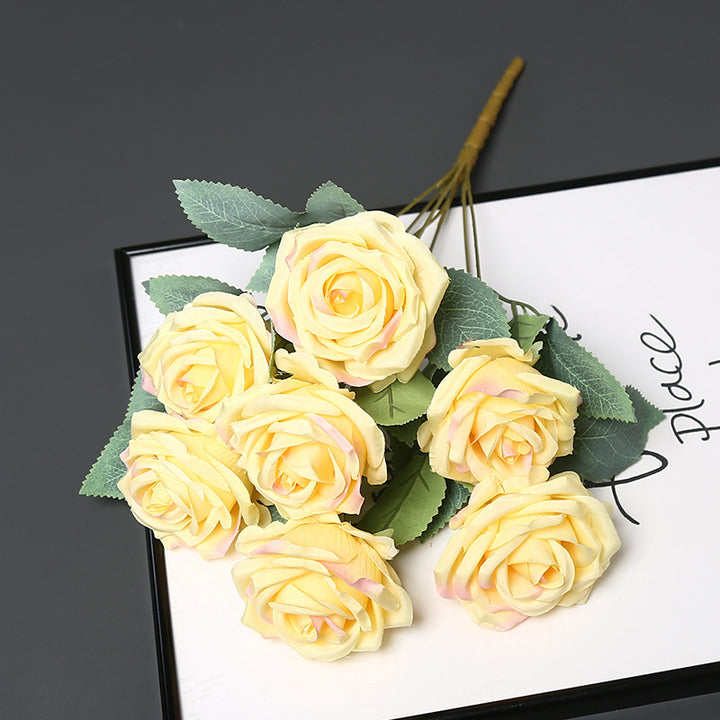 Faux Rose Floral Bouquet for Home Decor