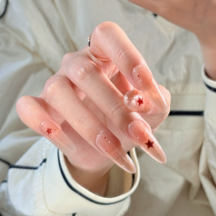 Elegant Stiletto Press-On Nails with Intricate Floral Accents Stornfield
