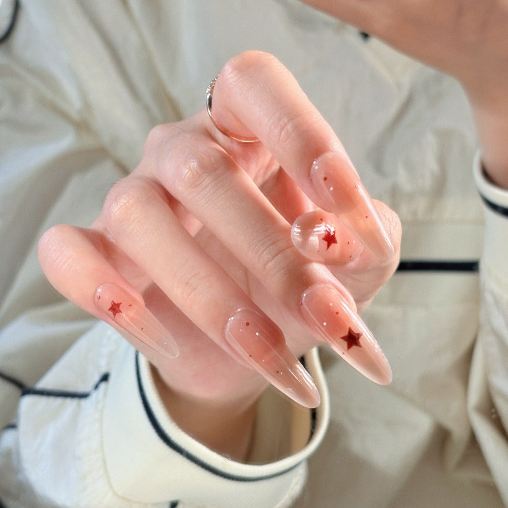 Elegant Stiletto Press-On Nails with Decorative Floral Accents Stornfield