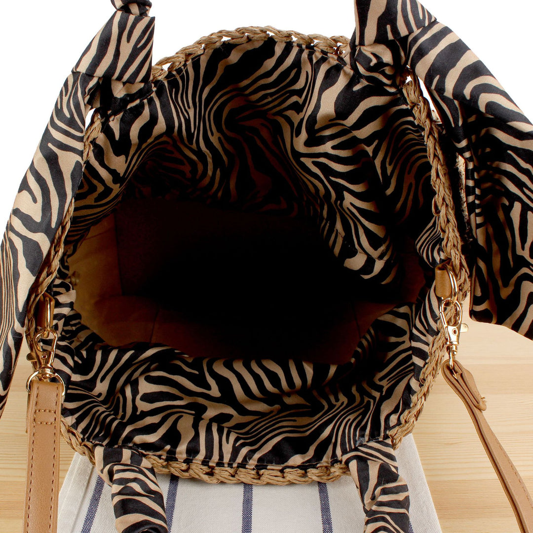 Braided shoulder bag with fashionable scarf detail Stornfield