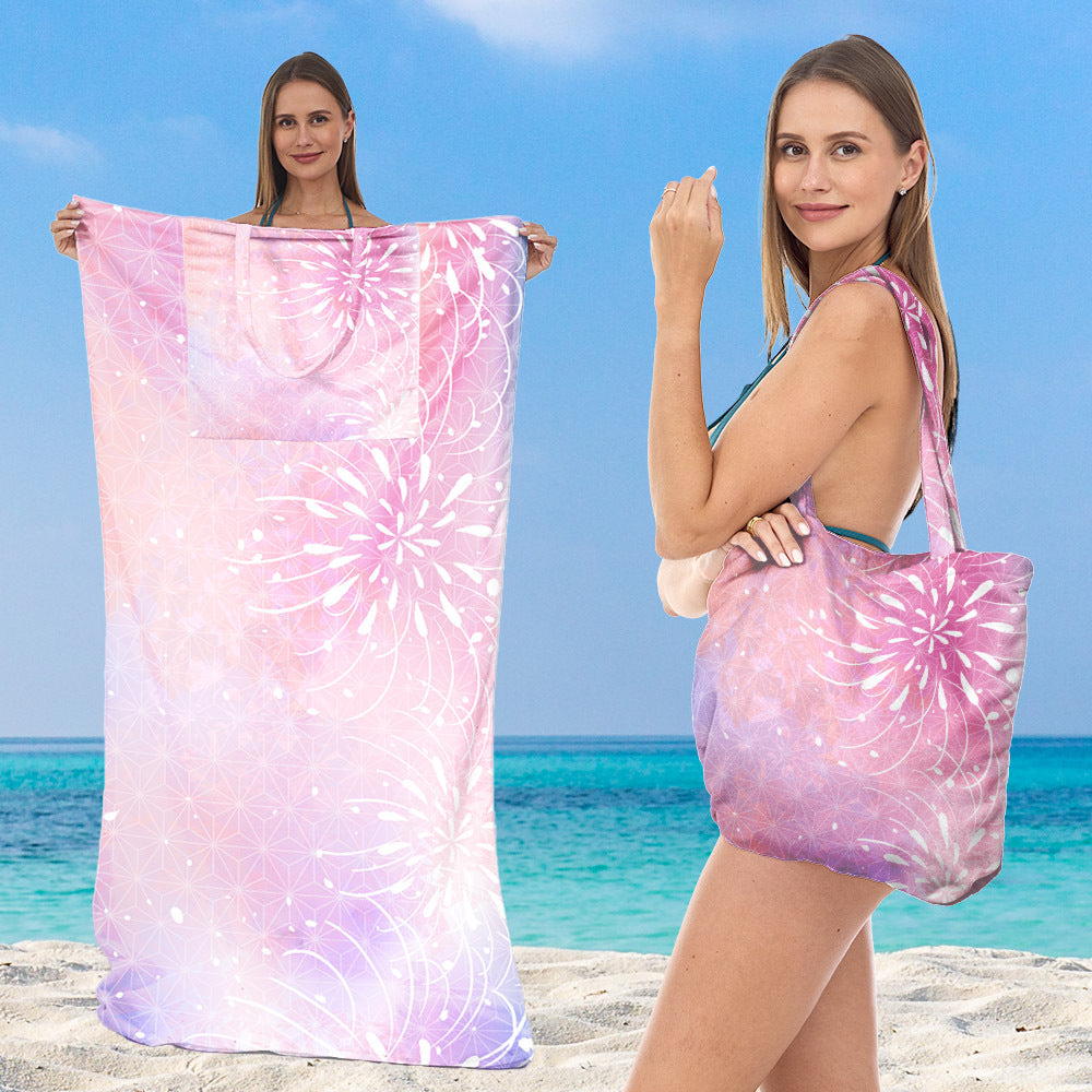 Beach towel with elegant floral patterns Stornfield