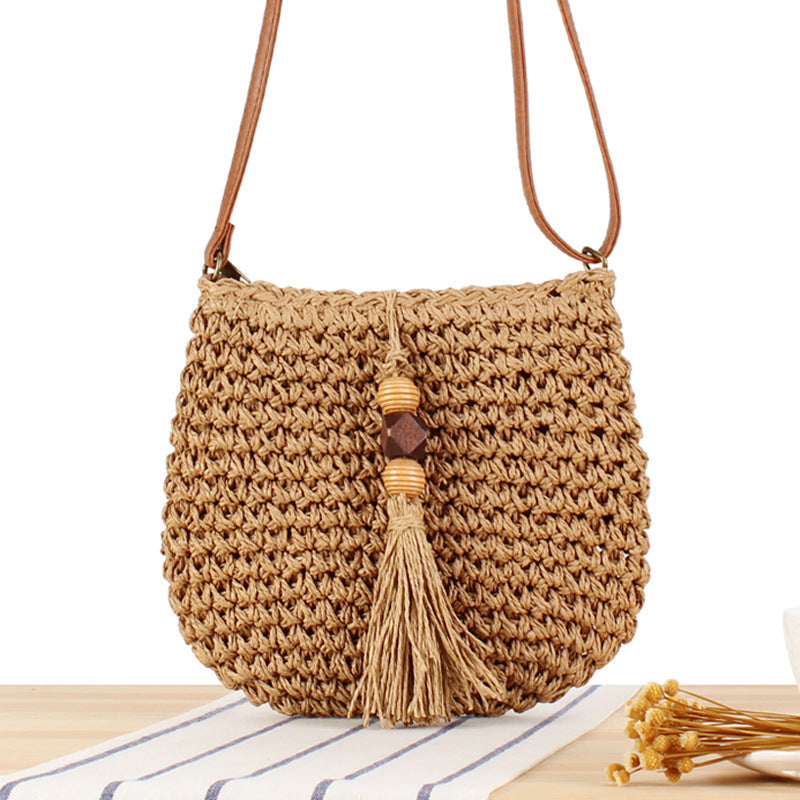 Shoulder bag with Hand-knotted Macramé and Fringes Stornfield