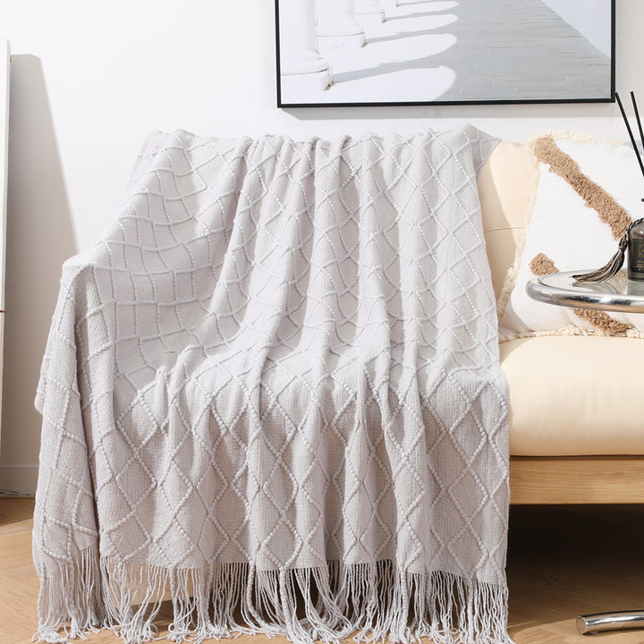 Women's elegant and cozy throw blanket with decorative pattern Stornfield
