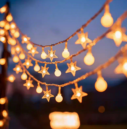 Decorative Outdoor LED Star And Globe String Lights Weather-Resistant Versatile Hanging Garland Stornfield