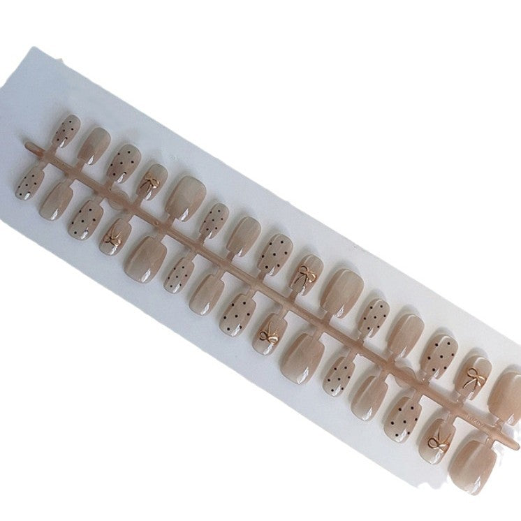 Decorative Press-On Nail Set with Bow Accents Stornfield