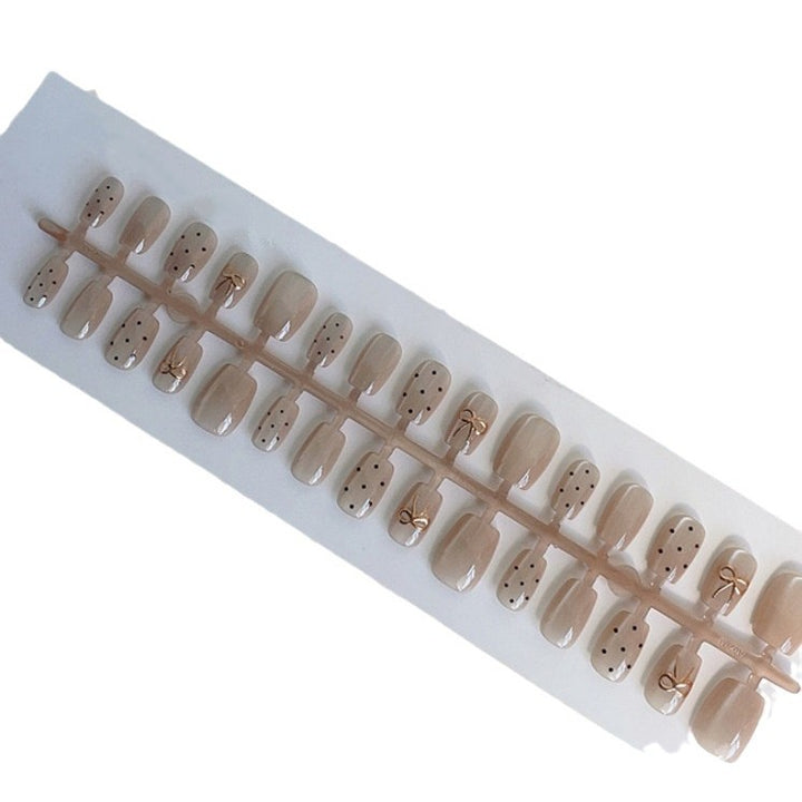 Decorative Press-On Nail Set with Bow Accents Stornfield