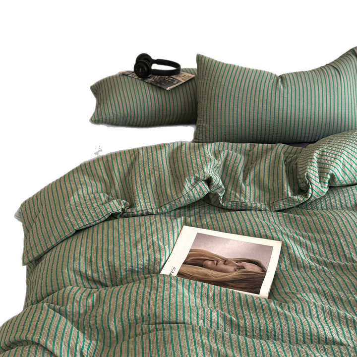 Striped Textured Bedding Set
