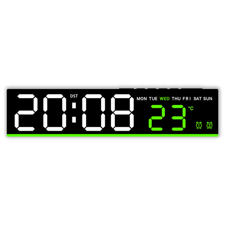 Digital wall clock with large LED digits and temperature display Stornfield