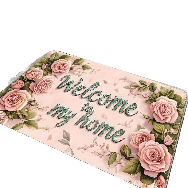 Mosaic Floral Welcome Mat