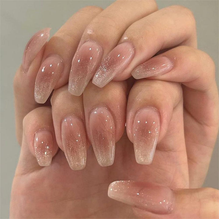 Elegant Ombre Glitter Nail Extensions
