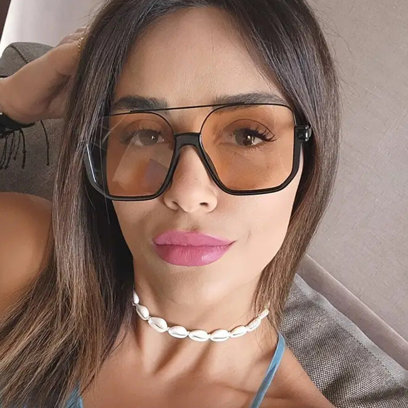 Women's trendy square sunglasses with transparent frame Stornfield