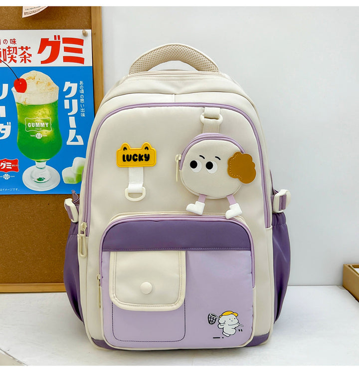 Cute Character-Designed Multi-Pocket School Backpack Stornfield