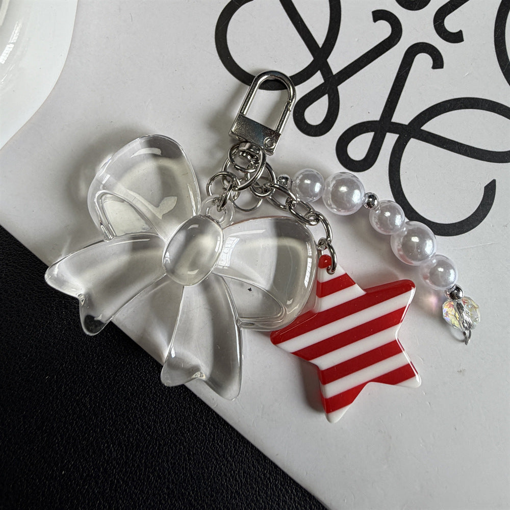 Decorative Bow and Star Charm Keychain Stornfield