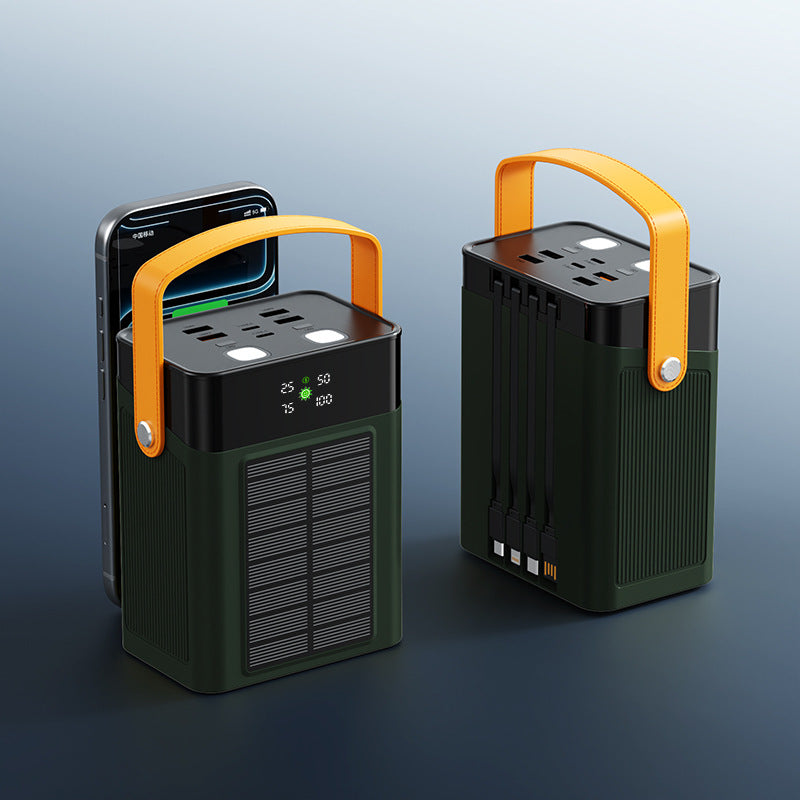Portable Solar Power Bank with Integrated Cable Management and Digital Display Stornfield