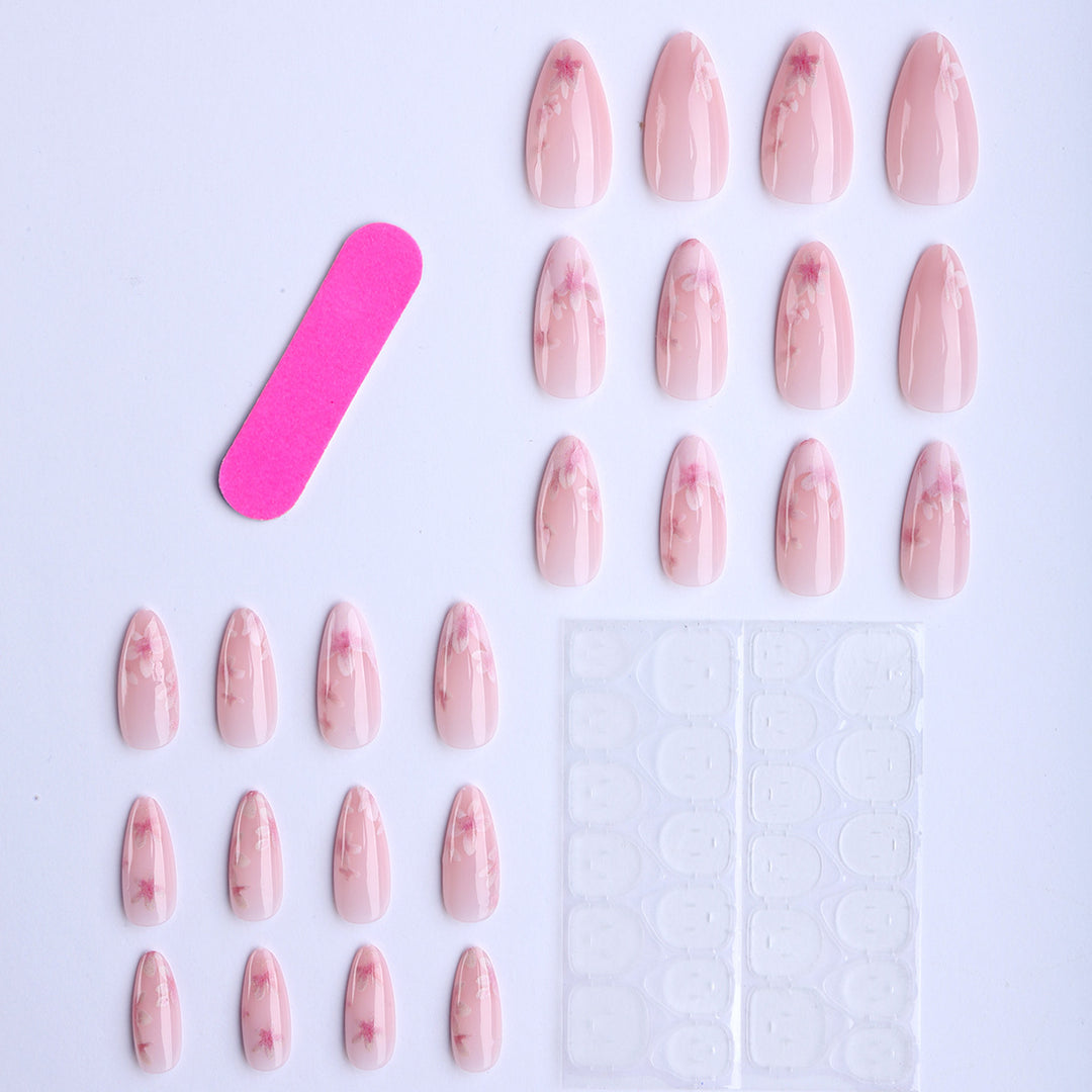 Artificial Nails in Elegant Flower Pattern Stornfield
