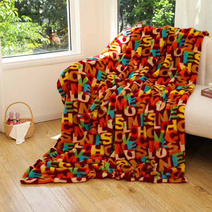 Plush Cow Print Throw Blanket