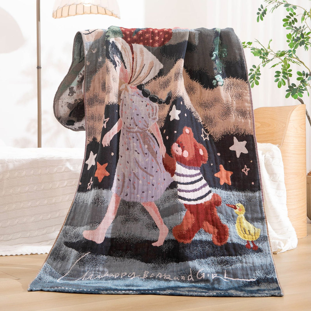 Women's cuddly blanket with charming bear motif Stornfield