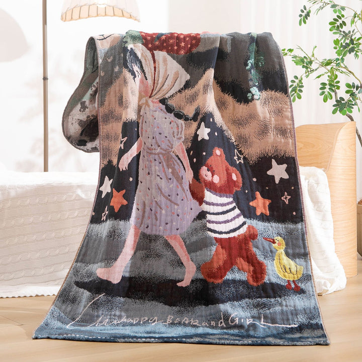 Women's cuddly blanket with charming bear motif Stornfield