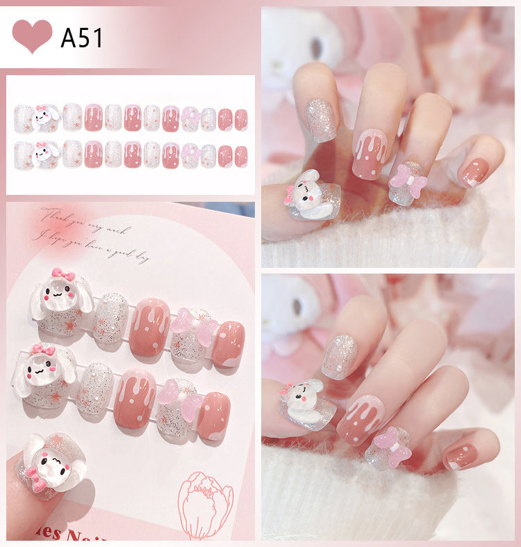 Decorative Floral Press-On Nail Tips Stornfield