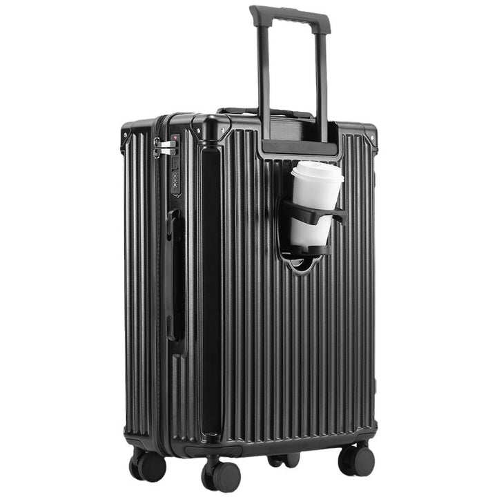 Unisex Travel-Friendly Hard Shell Suitcase with Integrated Beverage Holder Stornfield