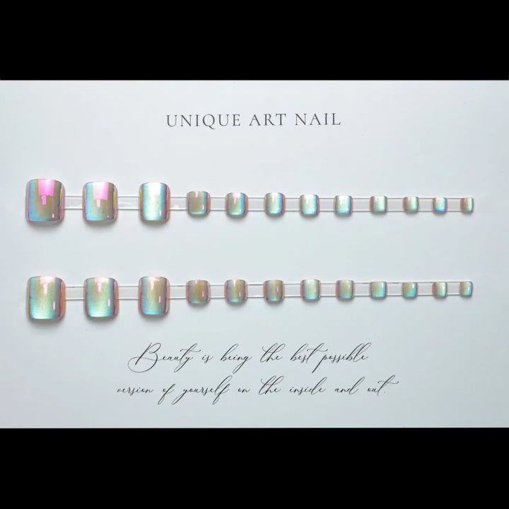 Artistic Holographic Press-On Nail Tips Stornfield