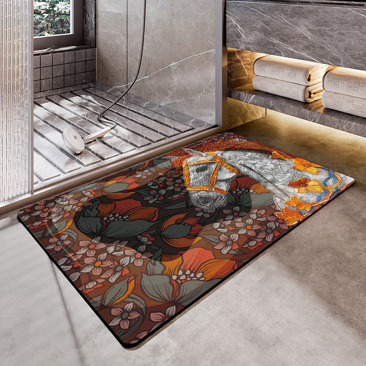 Artistic Horse-Themed Bath Mat Stornfield 1788245763