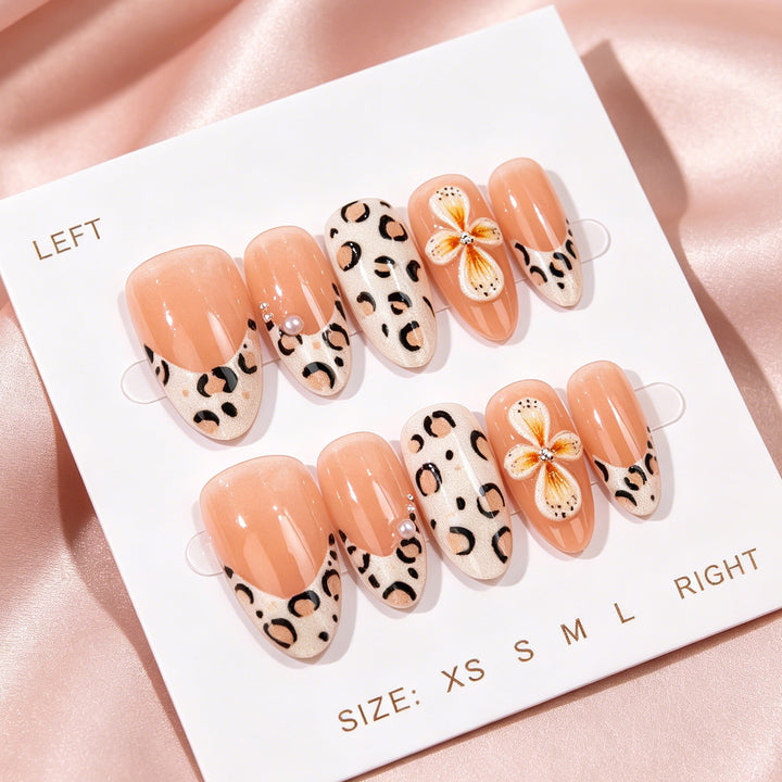 Elegant Leopard Print Press-On Nail Set