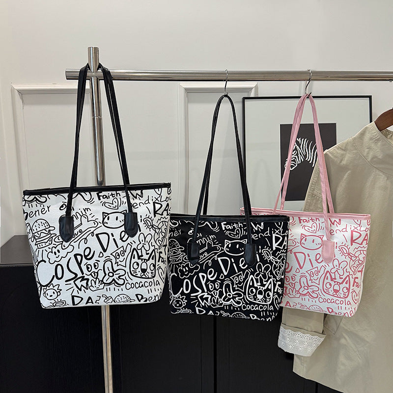 WoArtistic Graphic Print Shoulder Tote Bag Stornfield