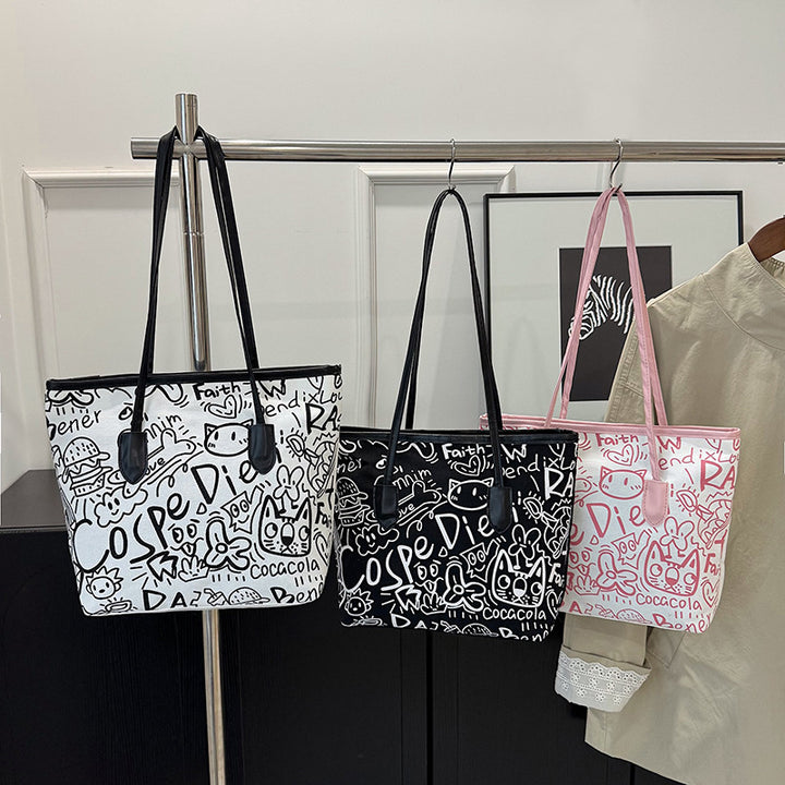 WoArtistic Graphic Print Shoulder Tote Bag Stornfield