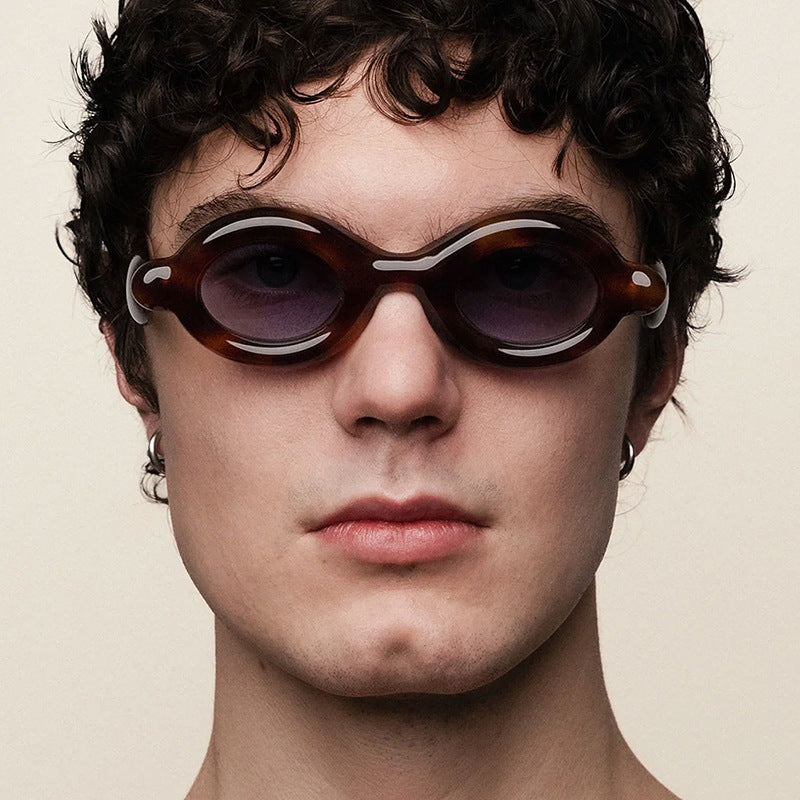 Women's sunglasses in trendy retro design with oval lenses Stornfield