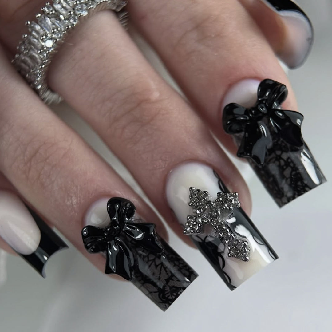 Gothic Inspired Stiletto Nail Art Extensions Stornfield