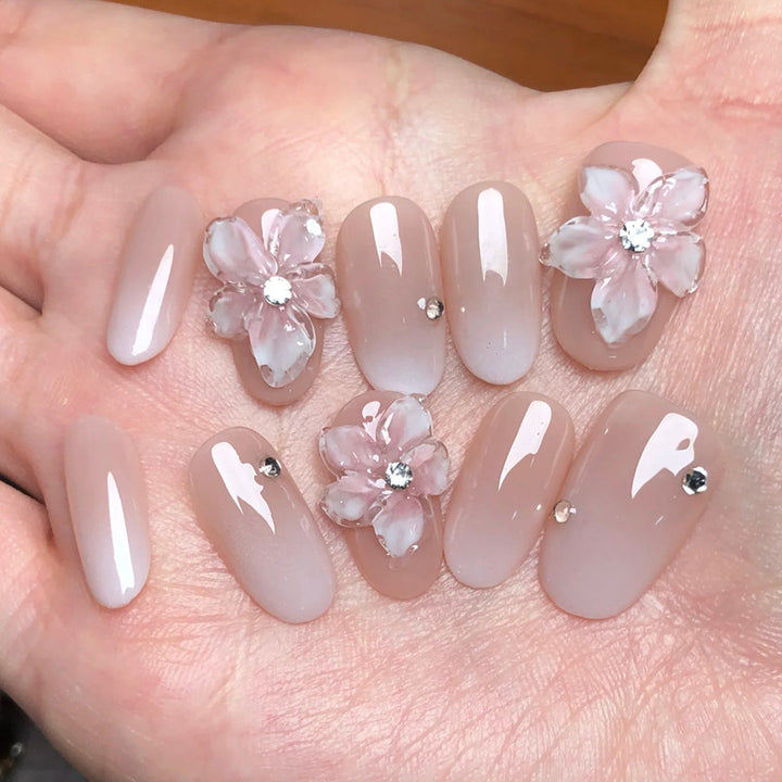 Decorative Floral Acrylic Press-On Nail Set Stornfield
