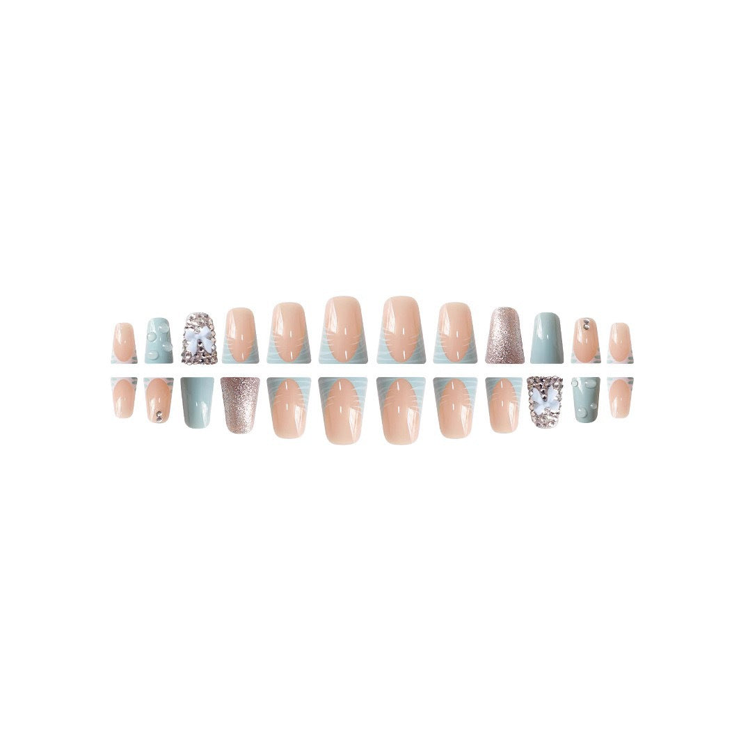 3D Bow and Rhinestone Nail Art Extensions Stornfield