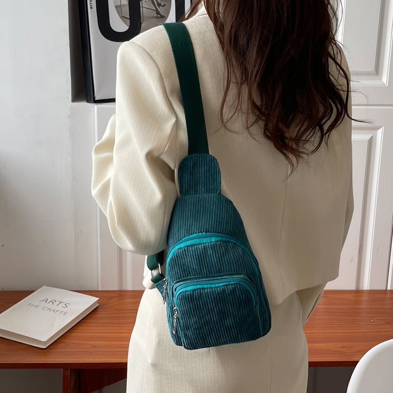 WoMulti-Compartment Corduroy Sling Bag Stornfield
