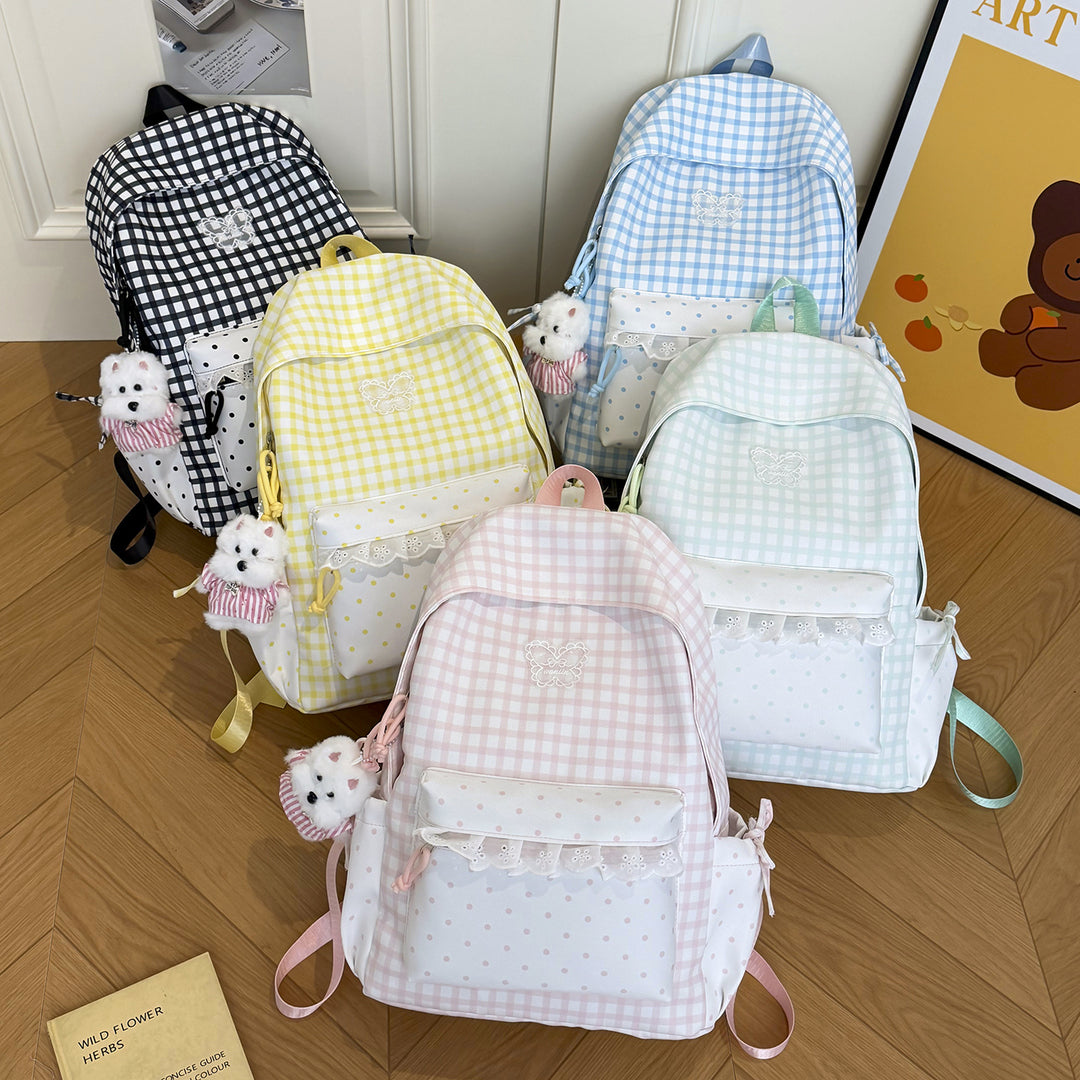 Fun Gingham Patterned Backpack Stornfield