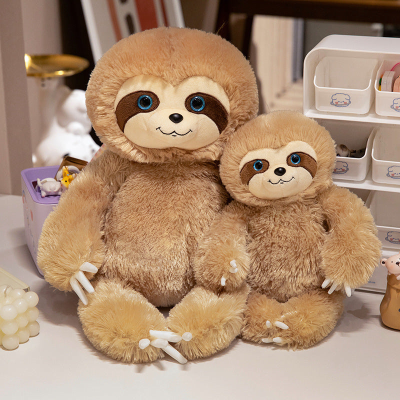 Plush Sitting Sloth Cuddle Companion with Poseable Limbs and Embroidered Face Stornfield