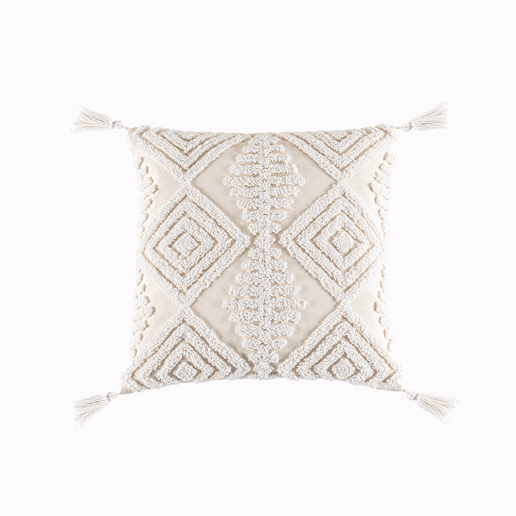 Square cushion cover with embroidered sheep motifs made of cotton blend Stornfield