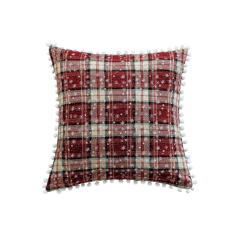 Cozy cushion with striped check pattern