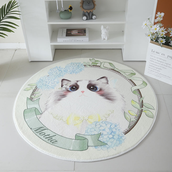 Cat-Themed Round Area Rug Stornfield