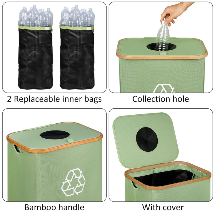 Elegant recycling bin with removable lid and compartments Stornfield