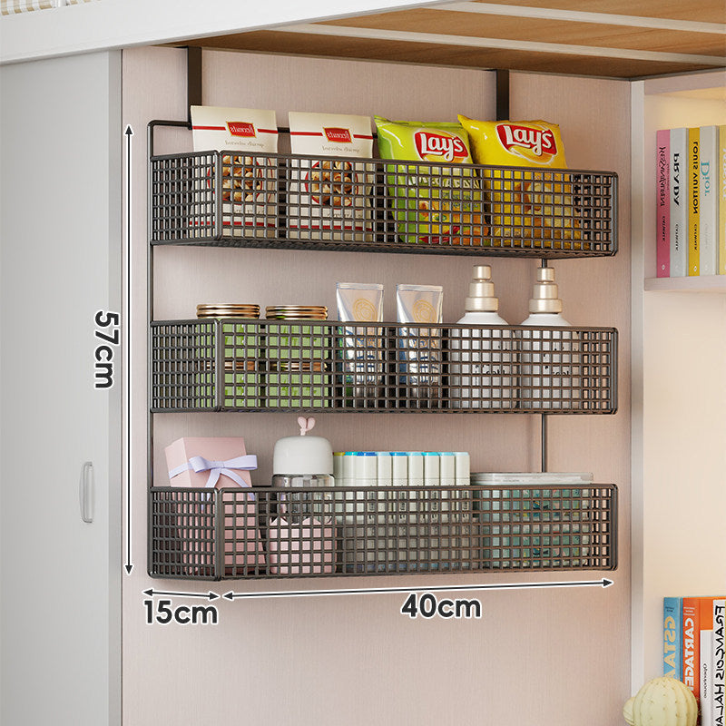Under-Shelf Double-Tier Ventilated Mesh Hanging Storage Basket for Pantry and Bathroom