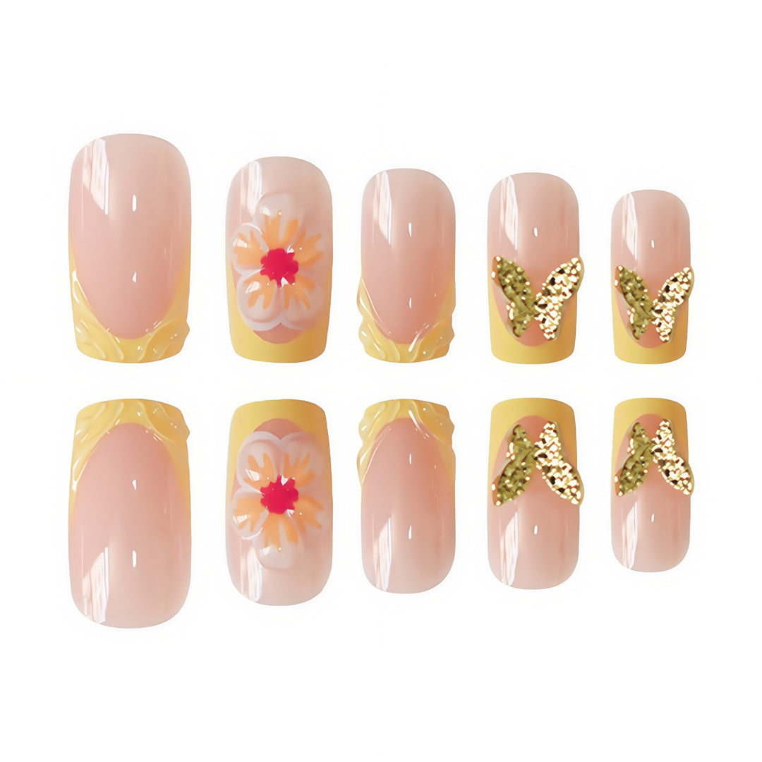 Artistic Spring Floral Nail Art Enhancements Stornfield
