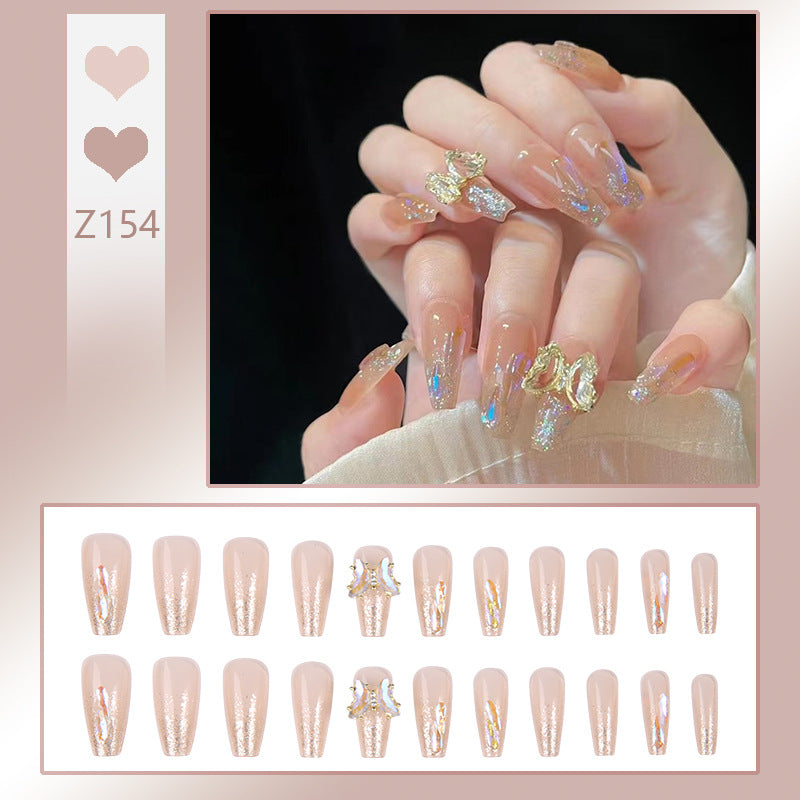 Art nail set with sparkling 3D butterfly decorations Stornfield