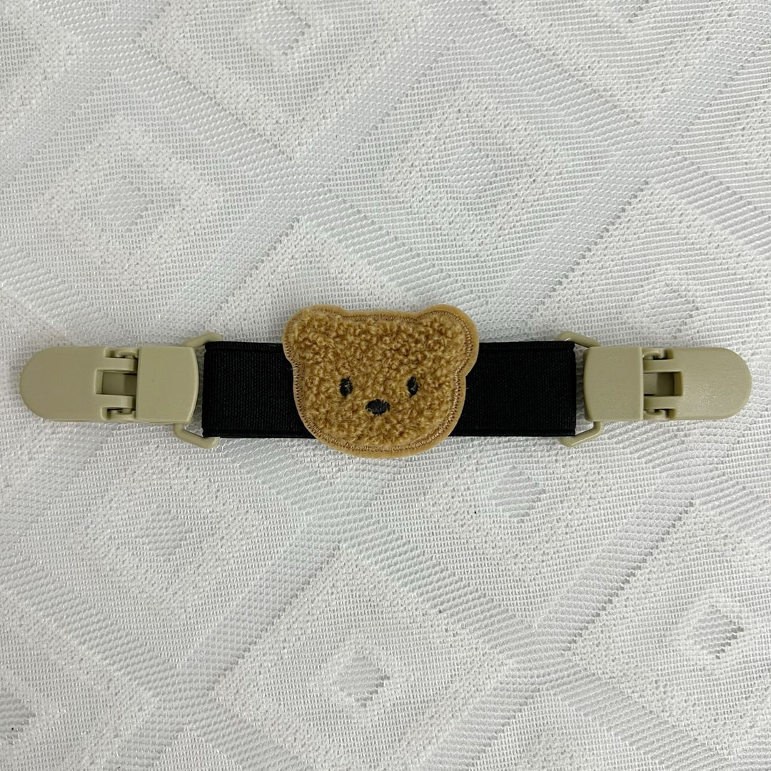 Pacifier and Toy Safety Clip with Plush Bear and Quick-Release Buckles