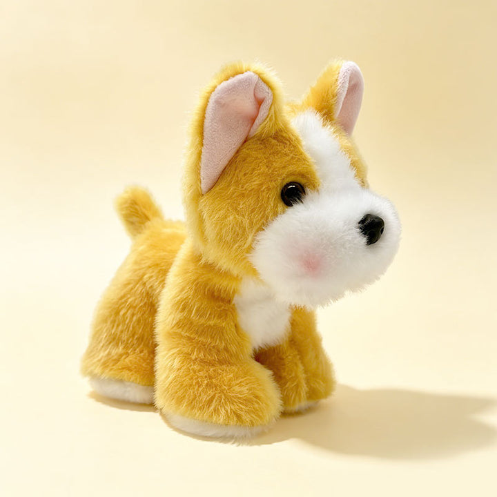 Plush Sitting Puppy Toy with Ultra-Soft Faux Fur and Embroidered Nose Stornfield