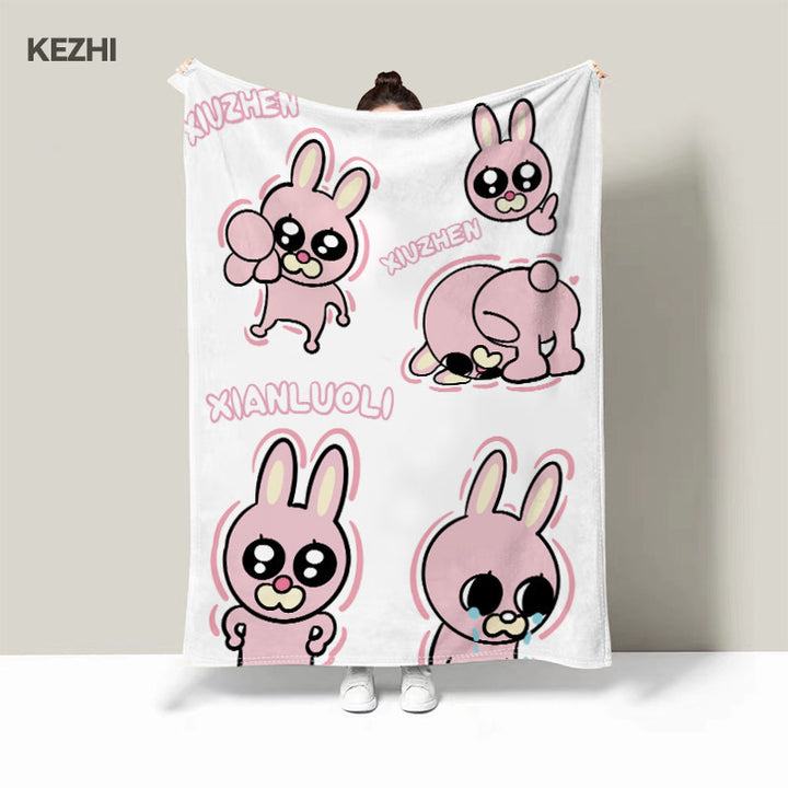 Cute Cartoon Dog-Themed Fleece Blanket