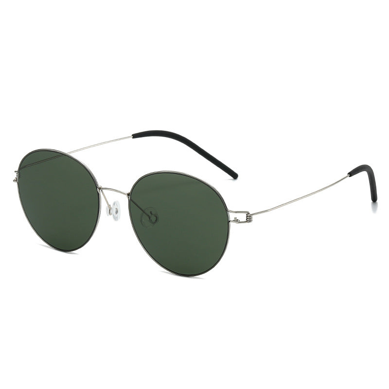 Women round sunglasses with light metal frame and gradient lenses Stornfield