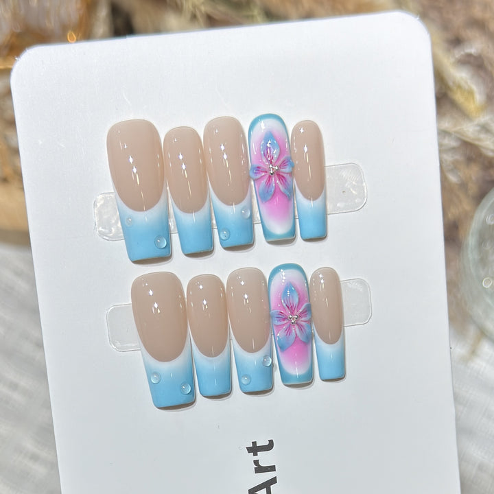 Floral-Accent Press-On Nail Set Stornfield